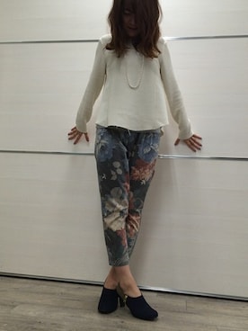 「卑弥呼（ヒミコ）の【卑弥呼】２ウェイファー付ブーティ（ブーティ、ブルー系）」を使った、卑弥呼スタッフさん（レディース・160cm）の秋コーディネート