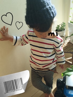「西松屋（ニシマツヤ）のアイテム（Tシャツ/カットソー、その他）」を使った、miiiiiさん（キッズ）の秋コーディネート
