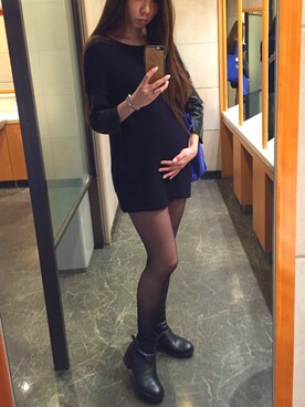 ブーツを使った 妊婦コーデ の人気ファッションコーディネート 髪型 スーパーロングヘアー Wear