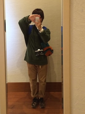 「OMNIGOD（オムニゴッド）のアイテム（チノパンツ）」を使った、みさきさん（メンズ・164cm）の秋コーディネート