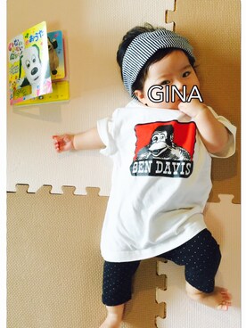 「BEN DAVIS（ベンデイビス）のアイテム（Tシャツ/カットソー）」を使った、GINAさん（キッズ・70cm）の夏コーディネート
