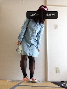 「rough（ラフ）のアイテム（シューズ）」を使った、でこぽんさん（レディース・152cm）の春コーディネート