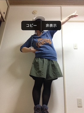 「キュロット」｜「アイテム（カーゴパンツ）」を使った、でこぽんさん（レディース・152cm）の春コーディネート