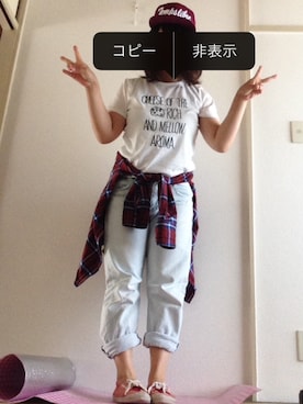 「rough（ラフ）のアイテム（シューズ）」を使った、でこぽんさん（レディース・152cm）の秋コーディネート