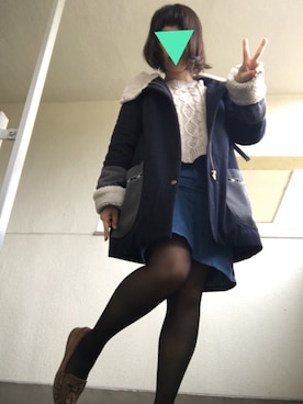 「nusy（ヌージー）のアイテム（ジャケット/アウター）」を使った、でこぽんさん（レディース・152cm）の冬コーディネート