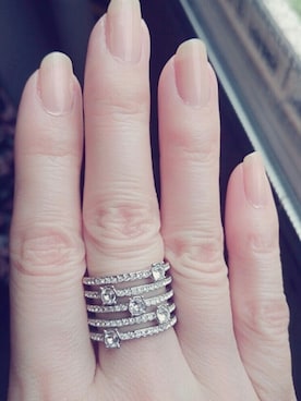 「SWAROVSKI（スワロフスキー）のアイテム（リング、シルバー系）」を使った、ちるちるさん（レディース・155cm）の春コーディネート