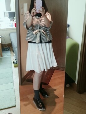 「BEAMS（ビームス）のアイテム（ノーカラージャケット）」を使った、ちるちるさん（レディース・155cm）の春コーディネート