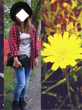 「GLOBAL WORK（グローバルワーク）のフェルトナカオレＨＡＴ/565115（ハット）」を使った、omochiさん（レディース・151cm）の秋コーディネート