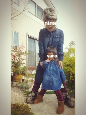 「アイテム（シャツワンピース）」を使った、yuna_rinaさん（キッズ・90cm）の秋コーディネート