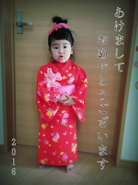 「お正月」｜yuna_rinaさん（キッズ・90cm）の冬コーディネート