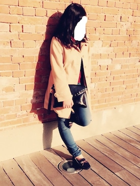 「Honeys（ハニーズ）のアイテム（ダウンジャケット/コート）」を使った、みなみさん（レディース・161cm）の冬コーディネート