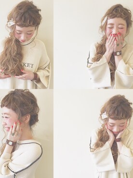 「THEATRE PRODUCTS（シアタープロダクツ）のアクリルリップグロスケース ヘアクリップ（バレッタ/ヘアクリップ）」を使った、みさん（レディース・154cm）の春コーディネート