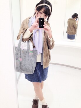 「プロデューサー巻き」｜「アイテム（ジャケット/アウター）」を使った、takenocoさん（レディース・161cm）の春コーディネート