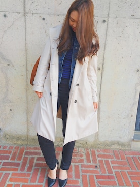 「FOREVER 21」｜「アイテム（トレンチコート）」を使った、熊野  里香さん（レディース・159cm）の春コーディネート