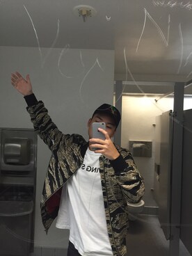 「pattern」｜「アイテム（ミリタリージャケット）」を使った、Ethan Mingさん（メンズ・173cm）の秋コーディネート