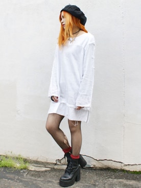 「シアータイツ」｜upanishad.MAIさん（レディース・158cm）の春コーディネート