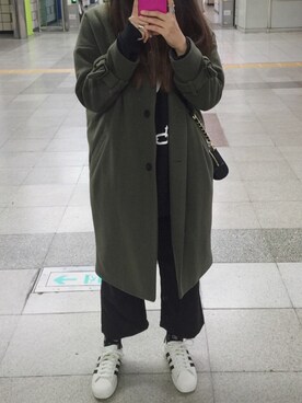 「와이드팬츠」｜민경さん（レディース・161cm）の冬コーディネート