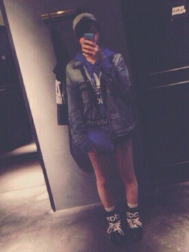 「UNIF（ユニフ）のアイテム（パンツ）」を使った、ちゃうさん（レディース・157cm）の冬コーディネート