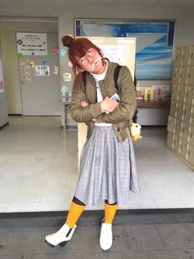 「Heather（ヘザー）のアイテム（ブーツ）」を使った、花梨さん（レディース・167cm）の春コーディネート