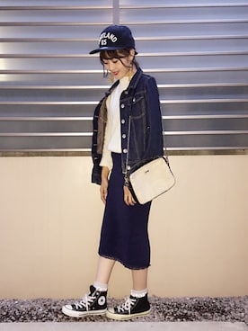 「AS KNOW AS plus（アズノゥアズプラス）のアイテム（デニムジャケット）」を使った、syk***さん（レディース・158cm）の秋コーディネート