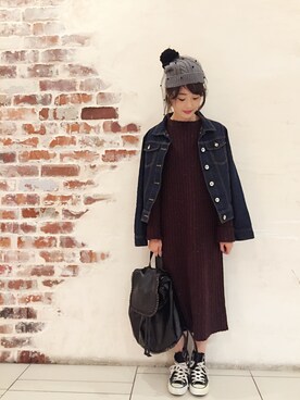 「AS KNOW AS plus（アズノゥアズプラス）のアイテム（デニムジャケット）」を使った、syk***さん（レディース・158cm）の秋コーディネート