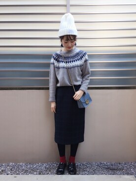 「タイツ×靴下」｜「アイテム（その他）」を使った、syk***さん（レディース・158cm）の冬コーディネート