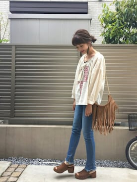 「アイテム（ピアス（両耳用））」を使った、syk***さん（レディース・158cm・30代）の春コーディネート