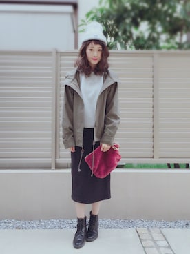 「CHIME（チャイム）のアイテム（ミリタリージャケット）」を使った、syk***さん（レディース・158cm）の秋コーディネート