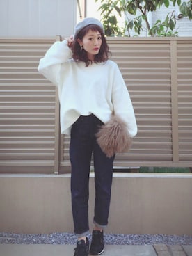 「アイテム（ピアス（両耳用））」を使った、syk***さん（レディース・158cm・30代）の秋コーディネート