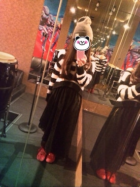 「アイテム（ニット/セーター、その他）」を使った、ぽにょさん（レディース）の春コーディネート