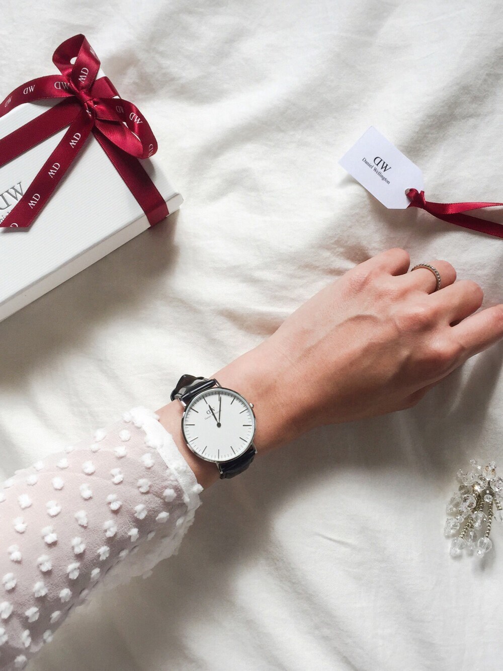 「Daniel Wellington」｜「Daniel Wellingtonのアイテム（アナログ腕時計、シルバー系）」を使った、YukiIdeさん（レディース・166cm）の冬コーディネートの1枚目の写真