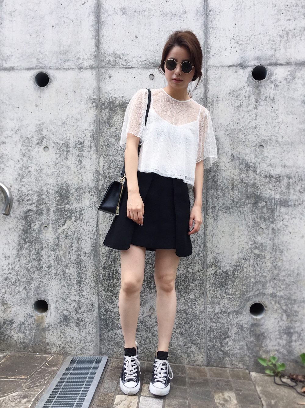 「ZARA」｜「ZARAのアイテム（トップス、ホワイト系）」を使った、YukiIdeさん（レディース・166cm）の夏コーディネートの1枚目の写真