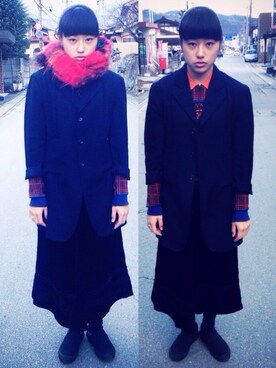 「ロングジャケット」｜SATOWA NAKAJIMAさん（レディース・159cm）の冬コーディネート