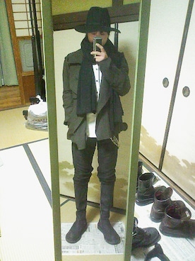 「Ann DEMEULEMEESTER（アンドゥムルメステール）のアイテム（ジャケット/アウター）」を使った、(´・ω・｀)さん（メンズ・168cm）の春コーディネート