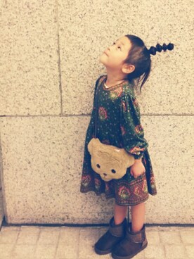 「アイテム（ワンピース/ドレス）」を使った、わらしちゃん😻さん（キッズ・100cm）の秋コーディネート