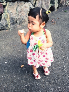 「アイテム（ワンピース/ドレス）」を使った、わらしちゃん😻さん（キッズ・100cm）の秋コーディネート