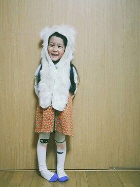 「アイテム（ワンピース/ドレス）」を使った、わらしちゃん😻さん（キッズ・100cm）の秋コーディネート