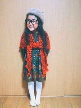 「アイテム（ワンピース/ドレス）」を使った、わらしちゃん😻さん（キッズ・100cm）の秋コーディネート