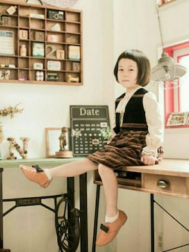 「美容室」｜「アイテム（ワンピース）」を使った、わらしちゃん😻さん（キッズ・110cm）の夏コーディネート