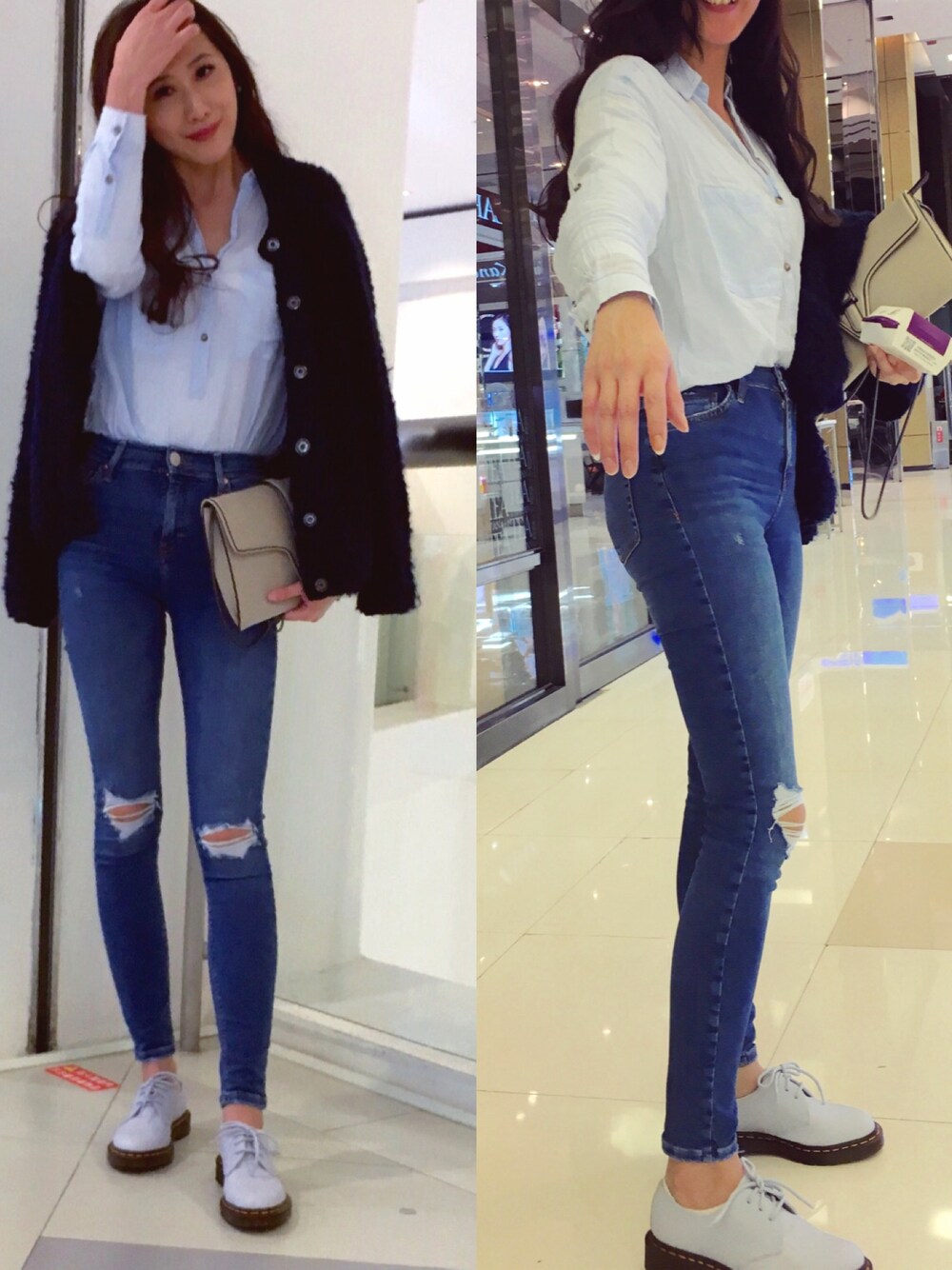yuying950さんの「Topshop Moto 'Jamie' Ripped Ankle Jeans (Mid Denim) (Regular & Short)（TOPSHOP）」を使ったコーディネート