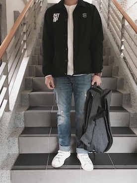 「Carhartt（カーハート）のアイテム（ナイロンジャケット）」を使った、initium_apparelさん（メンズ・168cm）の秋コーディネート