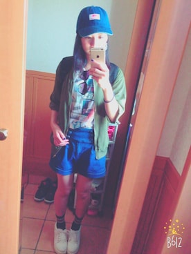 「SpRay PREMIUM（スプレイプレミアム）のアイテム（Tシャツ/カットソー）」を使った、natyuさん（レディース・157cm）の夏コーディネート