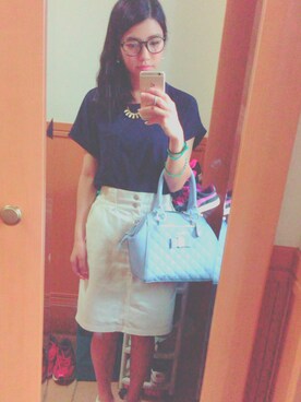 「SpRay PREMIUM（スプレイプレミアム）のアイテム（Tシャツ/カットソー）」を使った、natyuさん（レディース・157cm）の秋コーディネート