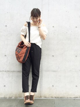 「ROROL（ロロル）のアイテム」を使った、わたなべちひろさん（レディース・157cm）の夏コーディネート