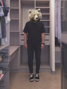 「Slightly Numb（スライトリーナム）のアイテム（パンツ）」を使った、EvanChenさん（メンズ・172cm）の春コーディネート