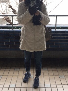 「stradivarius（ストラディバリウス）のアイテム（その他アウター）」を使った、cocoa1010さん（レディース・162cm）の冬コーディネート