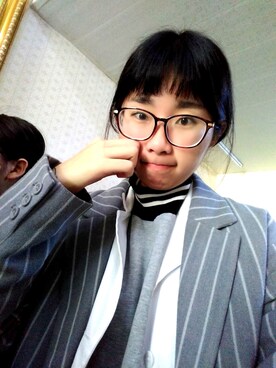 「Honeys（ハニーズ）のアイテム（ダウンジャケット/コート）」を使った、莠人さん（レディース・166cm）の春コーディネート