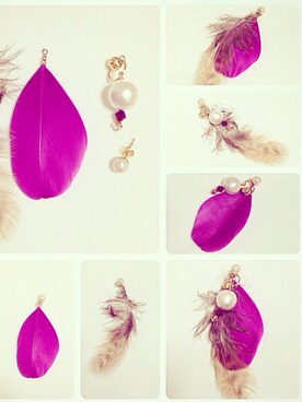 「アイテム（アクセサリー、パープル系）」を使った、仲田 彩さん（レディース・151cm）の秋コーディネート