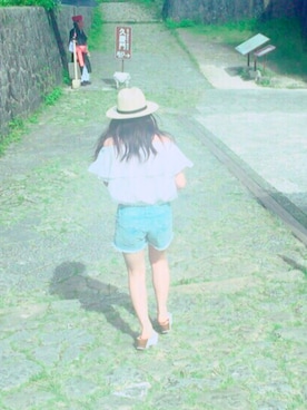 「涼しげ」｜「アイテム（その他トップス）」を使った、えりさん（レディース・157cm）の夏コーディネート