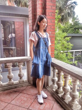 「BASEZOO （BASEZOO ）のアイテム（トップス）」を使った、莊雅婷さん（レディース・158cm）の夏コーディネート